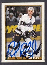 Rob Blake Hand Signed 1991-92 O-Pee-Chee Hockey Card #112 LA Kings Sportslot COA