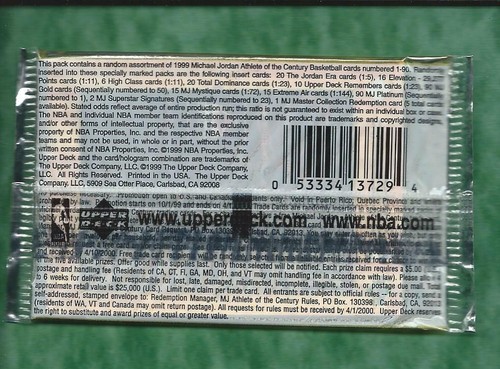 Basketball Sealed Packs Topps Upper Deck Michael Jordan Athlete of the Century - Picture 8 of 20