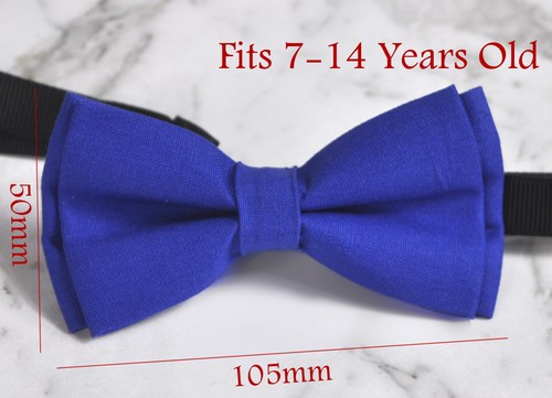 Father Son 100% Cotton Handmade Matte Royal Blue Indigo Bow Tie Bowtie Wedding - Picture 9 of 24