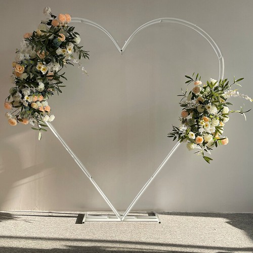 2M Wedding Arch Stand Heart Shaped Iron Moongate Balloons Plant Garland Frame UK - Picture 7 of 13