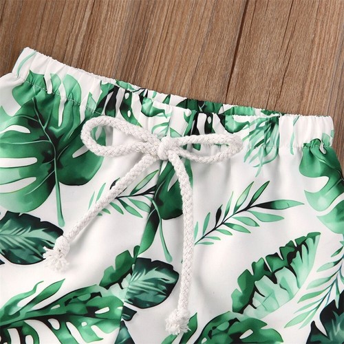 Toddler Boy's Swim Trunks – Green Palm Tree Print | Sizes 6M-4T - Picture 4 of 5