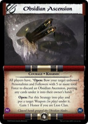 Legend of the Five Rings L5R CCG TNO The New Order Obsidian Ascension