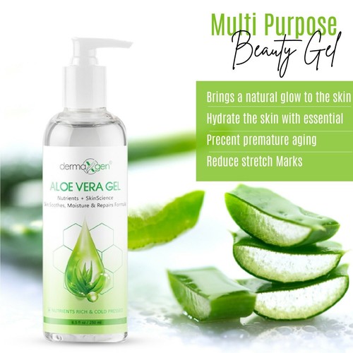 Aloe Vera Soothing Gel 100% Pure Moisturizer 250ML/8.5 Fl oz - Picture 2 of 11