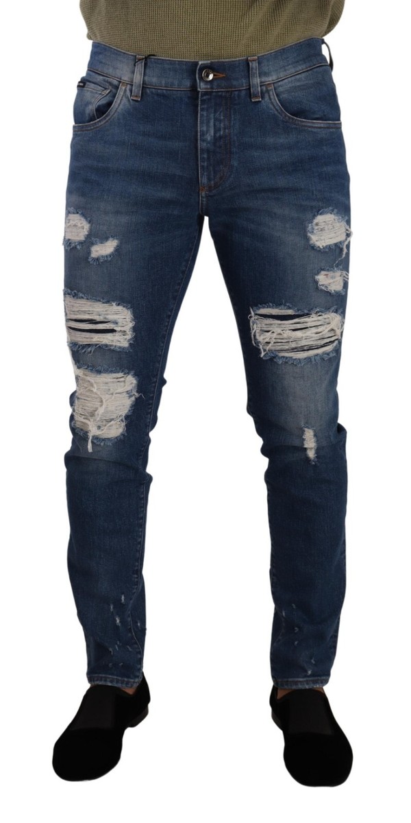 DOLCE & GABBANA スキニーデニム 48 DOLCE & GABBANA Jeans Blue Wash Cotton Stretch Slim Fit