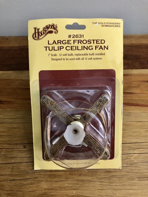 Houseworks 1 Scale Dollhouse Tulip Ceiling Fan Replaceable Bulb Hw2631 For Houseworks 1 Scale Dollhouse Tulip, Miniature Ceiling Fan For Dollhouse
