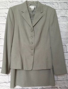 Worthington-Gray-2-Piece-Skirt-And-Blazer-Womens-Size-10-Business-Wear