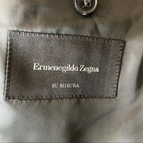 Ermenegildo Zigna Black Mens Blazer Suit Jacket Double Button Front - Picture 4 of 9