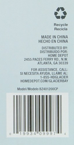 Glacier Bay Dorset Double Robe Hook Bathrobe Hanger, Chrome - Picture 5 of 5