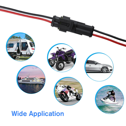 Conector de cable eléctrico de 2 pines para automóvil 50X enchufe 20 AWG impermeable macho hembra - Imagen 9 de 12