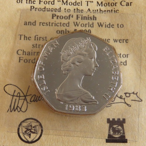 ISLE OF MAN 1983 CHRISTMAS SILVER PROOF 50 PENCE DOUBLE CROWN - coa - Picture 2 of 3