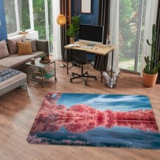 3D Pink Forest Lake NAO10664 Game Rug Mat Elegant Photo Carpet Mat Fay