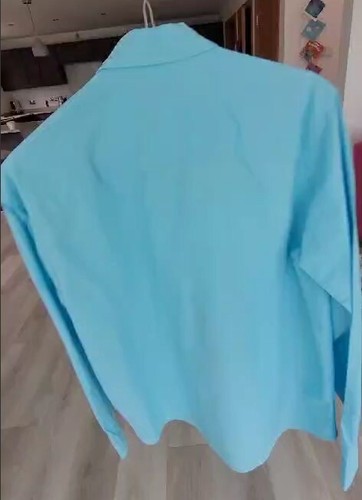 NEXT Men's Cotton Shirt Medium Teal Turquoise - Picture 3 of 5