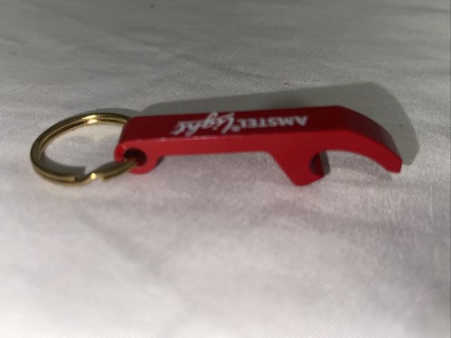 Llavero vintage de metal Amstel rojo claro abridor de botellas anuncio de cerveza - Imagen 5 de 10