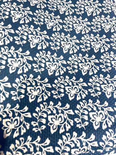 2.3 MTRS BLUE WHITE DITSY FLORAL FRENCH FABRIC THICK UPHOLSTERY MATERIAL AZ03 - Picture 4 of 8
