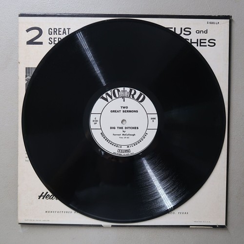 FORREST MCCULLOUGH 2 SERMONS: BARTIMAEUS/DIG THE DITCHES VINYL LP WORD VG 77 - Picture 4 of 4