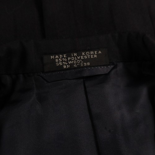 Jones New York Suit S Black Herringbone Chalk Stripe Polyester Wool 38R 30x28 - Picture 3 of 22