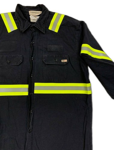 Reed Flame Resistant Hi Vis Work Shirt Reflective Enhanced Visibility Industrial - Picture 15 of 28
