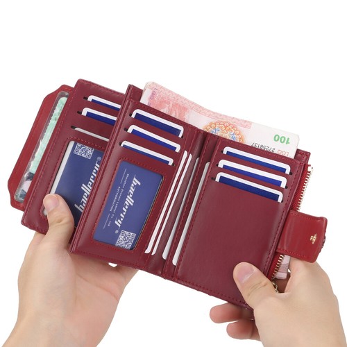 RFID Blocking Women Small Leather Wallet Credit Card Holder Mini Bifold Purse US - Picture 9 of 34