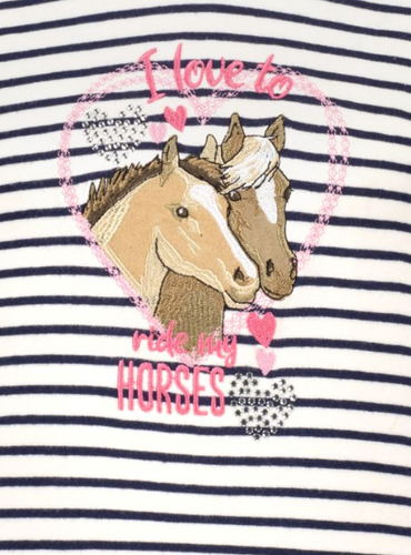 SALT AND PEPPER Mädchen T-Shirt Pferd Stickmotiv gr 104 / 110 camelia pink - Bild 2 von 4