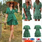 V-Neck Party/Cocktail Short Sleeve Mini Dresses for Women