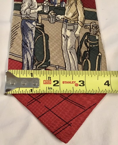 ROOSTER NOVELTY TIE Golf Buddies & Beer 100% Silk 4”wide 70’s Exl’t Vintage Cond - Picture 6 of 7