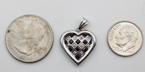 SCHÖNER HERZANHÄNGER 14 KT WEISSGOLD 0,50 CTW SAPHIR & DIAMANT - Bild 6 von 11
