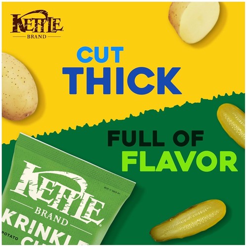 Kettle Brand Potato Chips Krinkle Cut Dill Pickle, 7.5 Oz - Picture 3 of 4