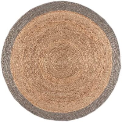 Round Rug Natural Jute Braided Handmade Circle Rug Farmhouse Jute