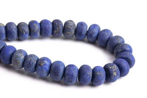 Cuentas sueltas de lapislázuli azul profundo mate grado A Rondelle 6x4MM 8x5MM 10x6MM - Imagen 4 de 4