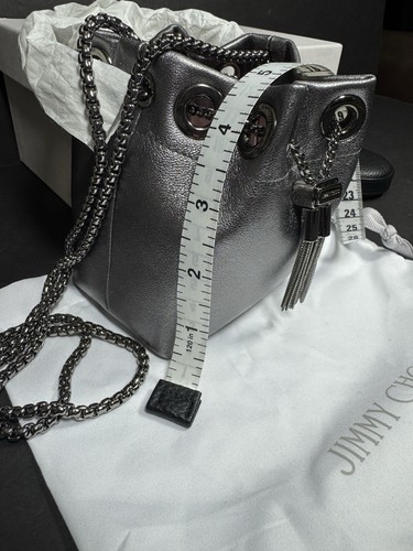 Jimmy Choo Micro Bon Bon Bag Silver/silver New With Tags (Rv) - Picture 13 of 21