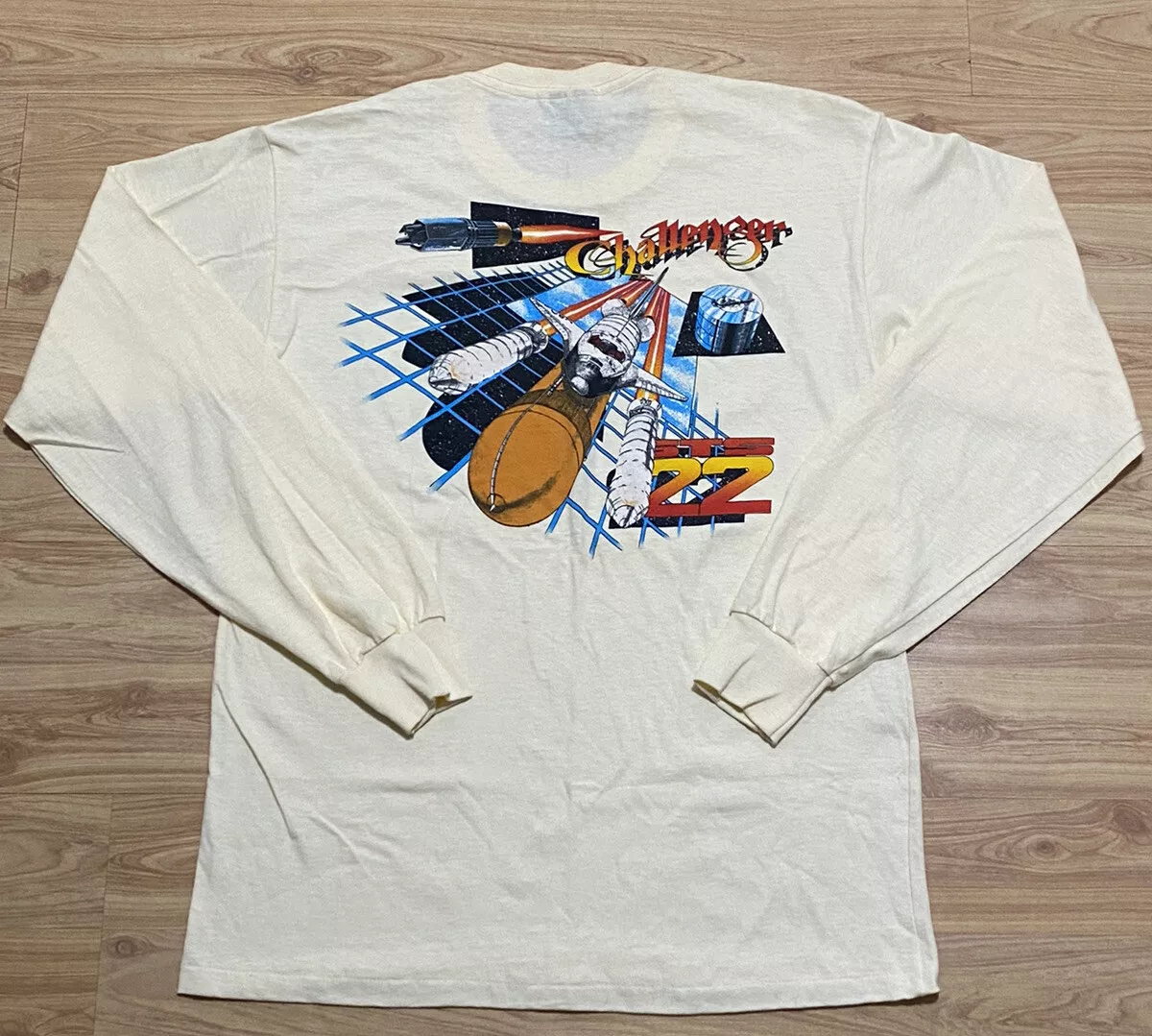 CLASS VINTAGE STS SZ L/S WORLD 80s TRUE 22 CHALLENGER eBay SPACE SHUTTLE | SHIRT USA L