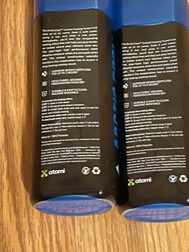 Unisex Arctic Cool Ultra Light Instant Cooling Towel Active Wear Sealed 2-pack - Picture 2 of 3