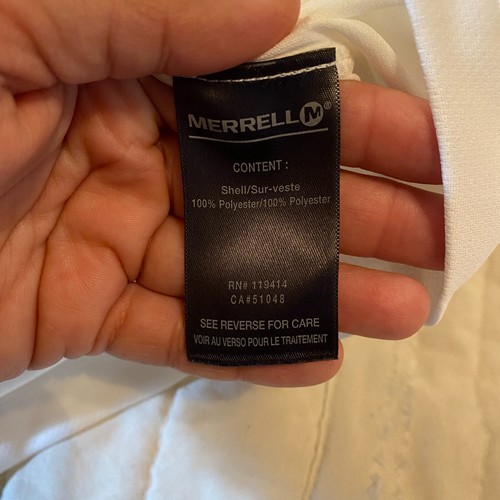 Merrell Shirt Womens Large White NADA Dye Free Leota 20+ UPF Opti Wick Athletic - Picture 7 of 19