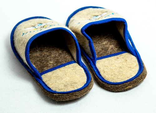 Ukrainian Banya Sauna Hat + Slippers for men Sheep wool Flat Master Boss Owner - Picture 11 of 12