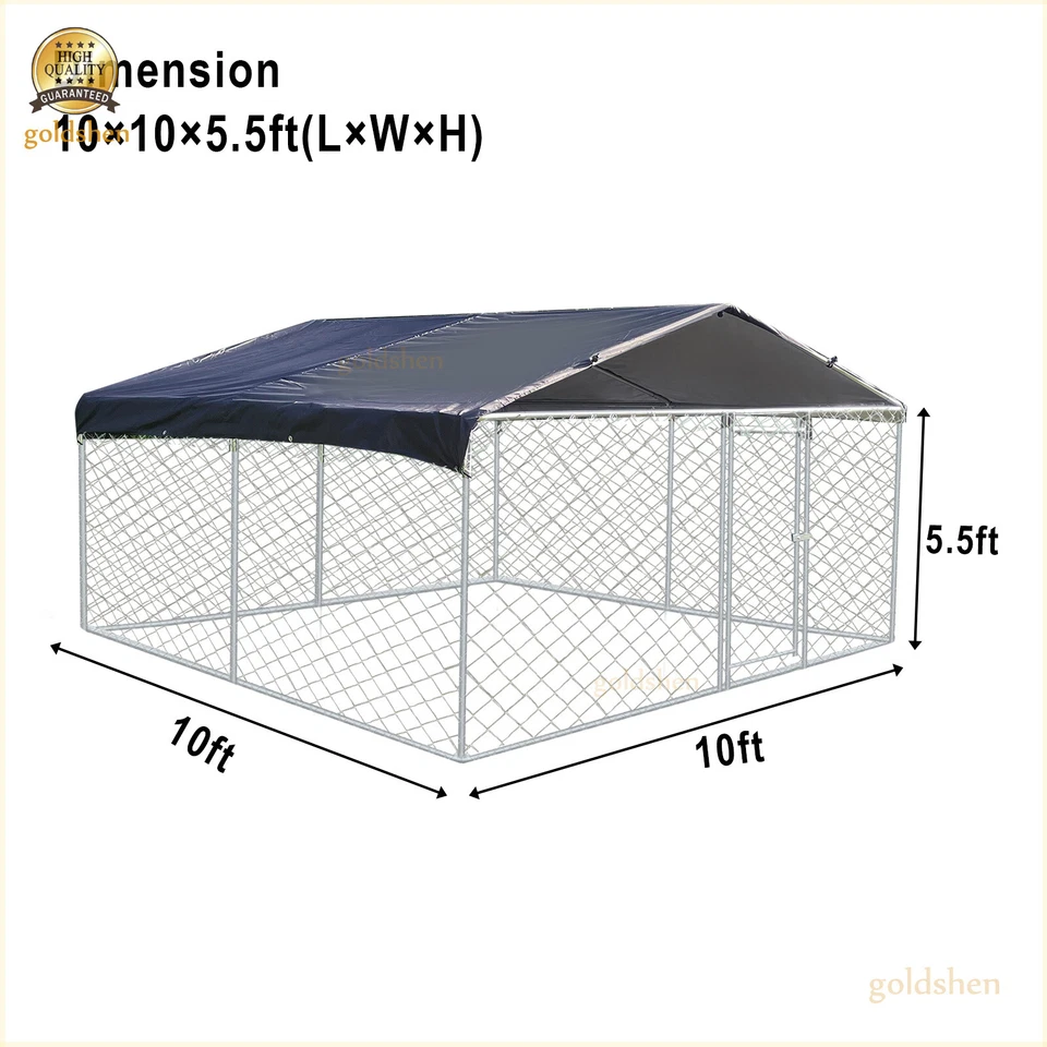 Jaula grande para correr perros al aire libre 10X10/6,56x6,56 pies parque infantil para mascotas cerca de metal Foto 4 de 4