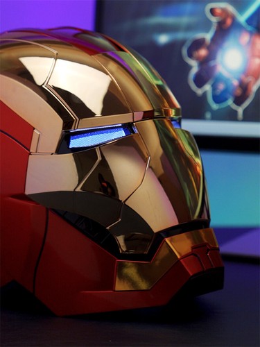 AutoKing Neu Gold Iron Man MK5 Helm elektronische sprachgesteuerte Maske zum Öffnen und Schließen - Bild 3 von 12