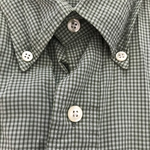 Brooks Brothers camicia uomo XL verde a quadri tasca con bottoni manica lunga - Foto 11 di 15