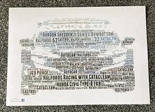 2022 BTCC Halfords Racing with Cataclean Honda Front On Word Art ~ A4 Poster