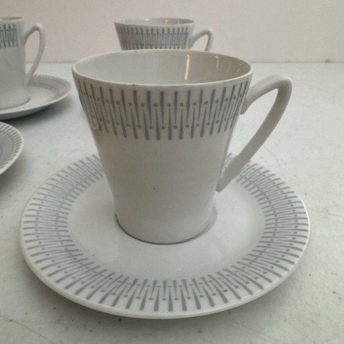 Upsala Ekerby Karlskrona Demitasse Espresso Set Cups and Saucers Mid-Century - Picture 2 of 7