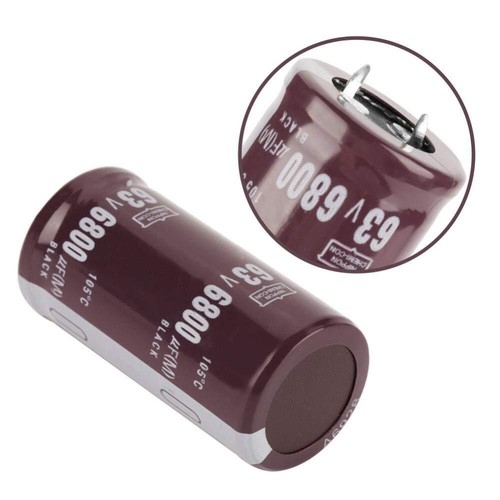 2PCS Electrolytic Capacitors 6800uF 63V 25x50MM High Temp 105C Industrial - Picture 3 of 10