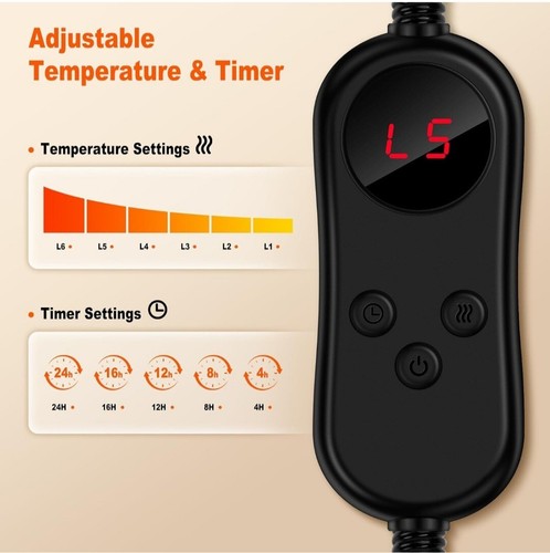 Heated Cat Bed for Small Size Cats, Heated Pet Bed with Timer & Temp Adjustab... - Picture 3 of 7