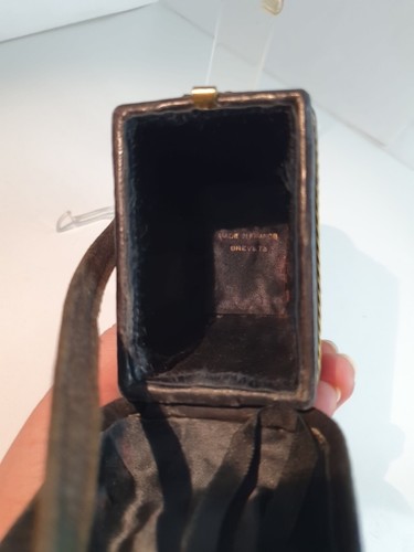 (K34) Vintage Kleine Akkordeon Handtasche "Bal Musette" Leder Messing Braun - Bild 9 von 10