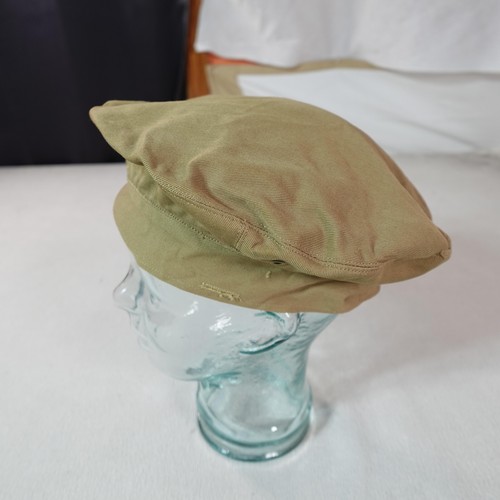 Vintage Military Beret Hat Fitted Mens 6 7/8 Khaki Army 80s Classic Soldier Cap - Picture 3 of 9