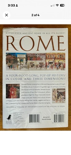 ROME ROMA 3D A Fold-Out History The Ancient Civilization 4 Feet Long NEW sealed - Picture 2 of 6