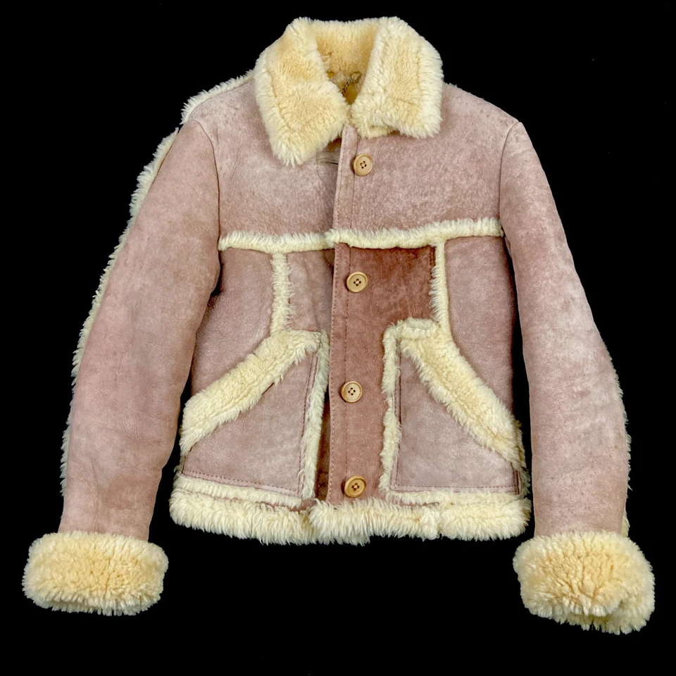 Chaqueta Western Ranch vintage de piel de oveja de piel de oveja para mujer talla 10 Foto 2 de 4