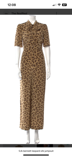 LK Bennett silk Jump Suit, new with tags, size12UK/Euro 40 colour Animal - Picture 3 of 9