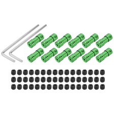 2.3mm to 3mm Bore Rigid Coupling 25x10mm M3 Aluminum Green 12Coupling 48Screw