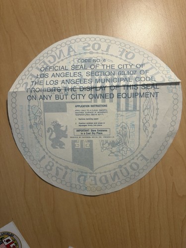 6 Seal of the City of Los Angeles Stickers High Quality Weather Proof Decals NEW - Picture 3 of 7