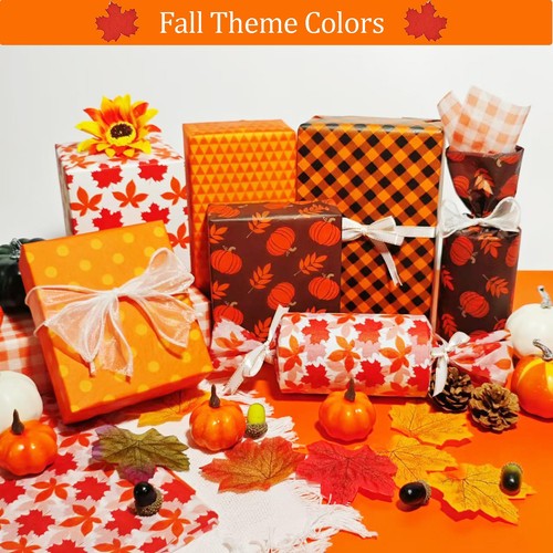 Papel de seda otoñal para envolver bolsas de regalo y decorar fiestas Halloween - Bild 6 von 8