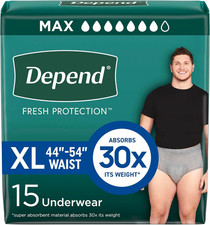 Fresh Protection Adult Incontinence Underwear for Men, Disposable, Maximum, Extr